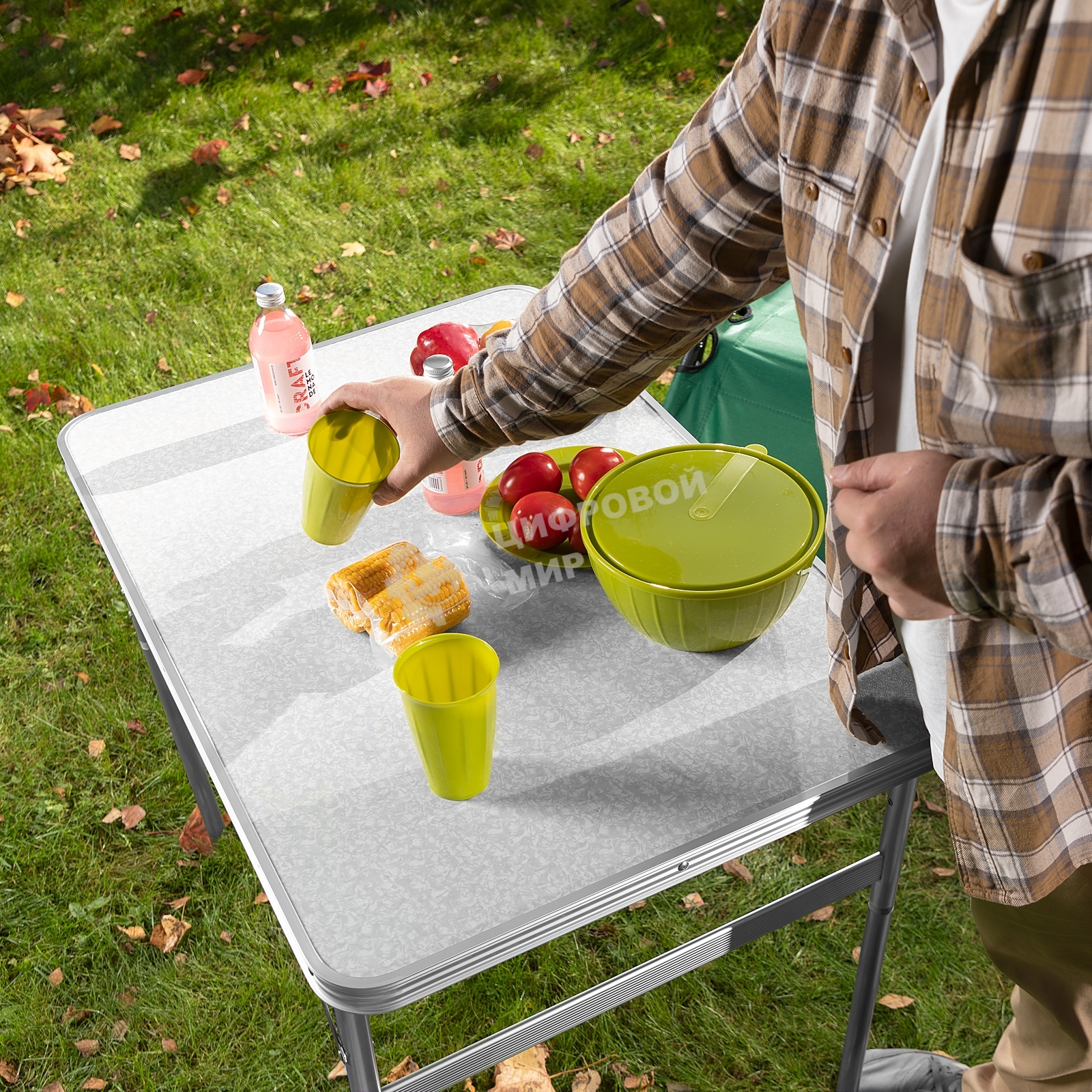 Стол складной Camping Palisad алюм., столешница МДФ, 900x600x300/700 мм