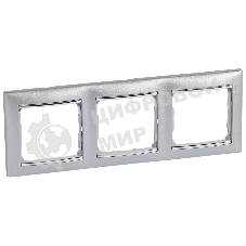 Рамка 3-м Valena горизонт. алюм./сереб. Leg 770353