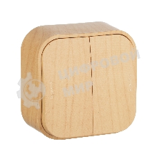 Переключатель 2-клавишный 10А | 782266 | Legrand Quteo Сосна