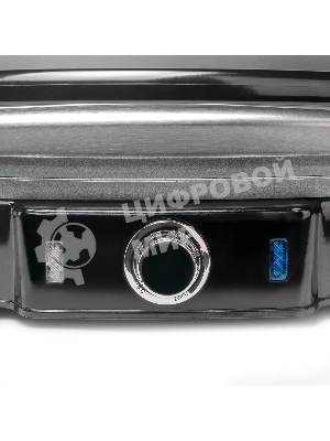 Гриль электрический Galaxy Line GL 2961, черный с серебристым, механическое управление, 2200 Вт, мраморное керамическое покрытие рабочей поверхности, корпус из нержавеющей стали, индикаторы сети и нагрева, регулятор температуры, лопатка и емкости для сбора жидкости