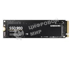 Накопитель SSD Samsung 980, 1000Gb, PCIe 3.0 x4, M.2 2280, NVMe, R/W 3500/3000