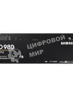 Накопитель SSD Samsung 980, 1000Gb, PCIe 3.0 x4, M.2 2280, NVMe, R/W 3500/3000