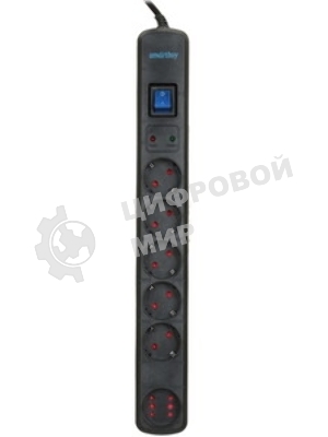 Сетевой фильтр Smartbuy (SBSP-30K-Pro) - 6 роз х3,0 м - черный