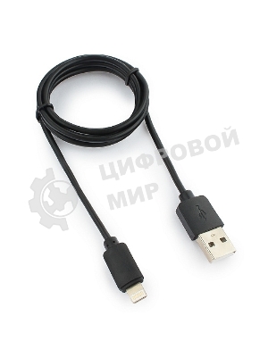 Кабель USB Гарнизон GCC-USB2-AP2-1M AM/Lightning, для iPhone5/6/7, IPod, IPad, 1м, черный, пакет