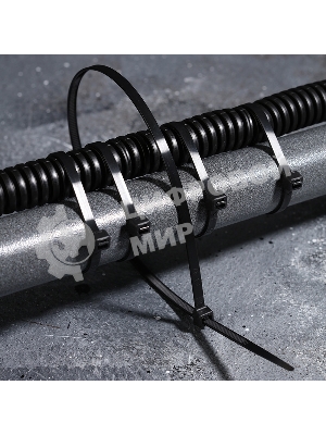 Хомут-стяжка кабельная нейлоновая Rexant 400 x4,8 мм, черная, упаковка 100 шт.