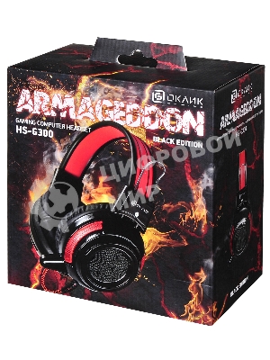 Проводные наушники Oklick HS-G300 черный/красный, полноразмерные, Jack 3.5 мм
