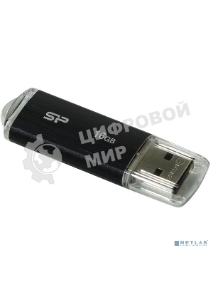 Флешка USB Silicon Power Ultima U02 (SP016GBUF2U02V1K), 16Gb, USB 2.0, Type-A, R/W 10/4, черный