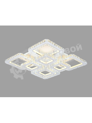 Управляемый светодиодный светильник Ambrella light FA1737/4+4 WH/CH белый/хром 215W 3000K/4200K/6400K 720*720*120 (ПДУ РАДИО 2.4G)