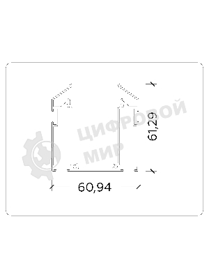 Корпус в натяжной потолок 3000*61*61 GL1014 AL алюминий