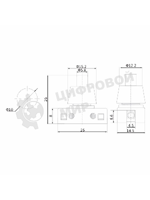 Выключатель-кнопка Rexant 250V 2А (2с) ON-OFF белый (для настольной лампы)