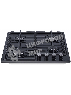 Газовая варочная панель Maunfeld EGHE.64.6CB/G, 4 конфорки, эмалированная сталь, черный