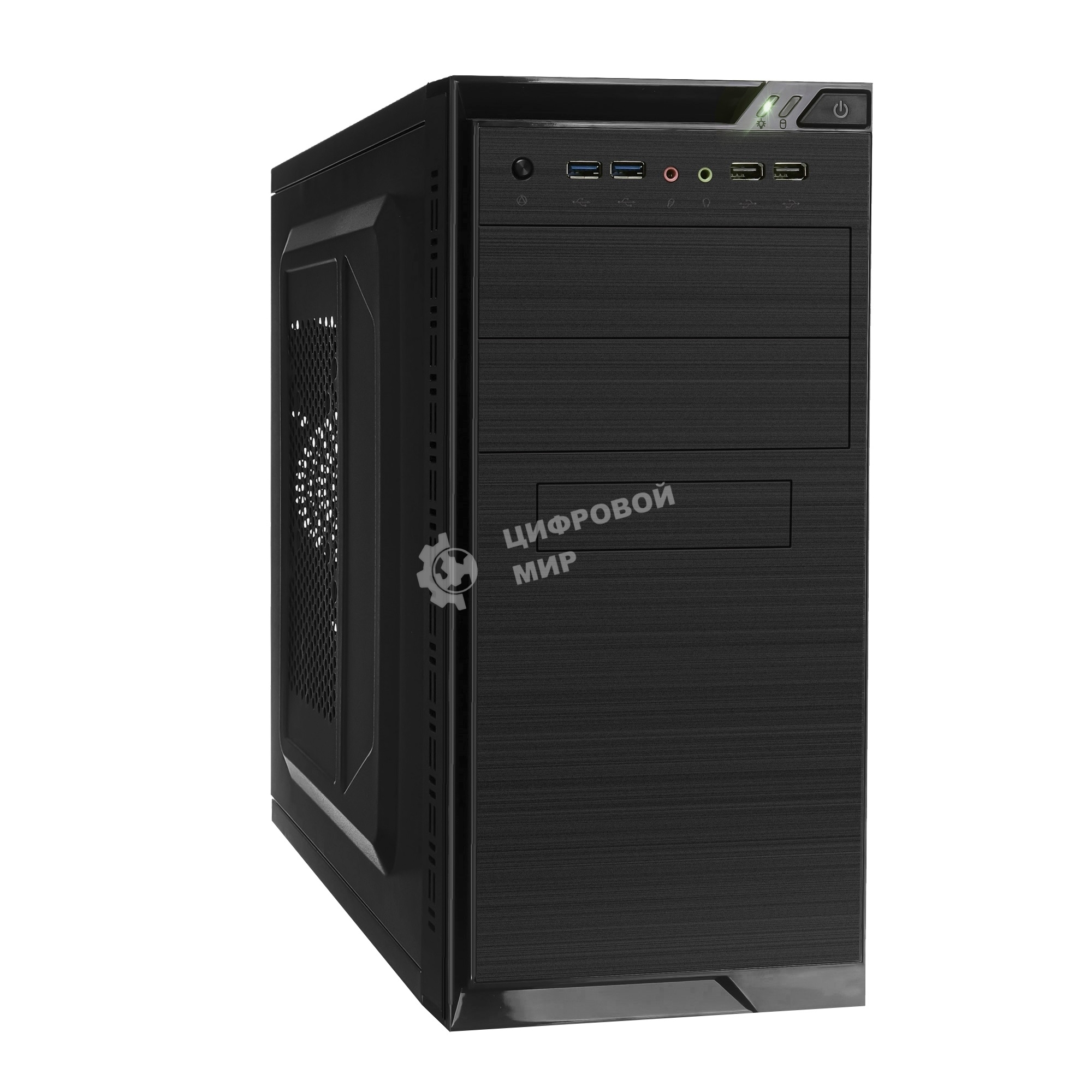 Компьютерный корпус Minitower ExeGate QA-412U Black, mATX, (XP450, Black, 120мм), 2хUSB+2хUSB 3.0, Audio