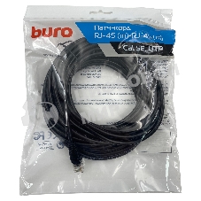 Патч-корд Buro UTP 4 пары cat.5e CCA molded 10м черный RJ-45 (m)-RJ-45 (m)