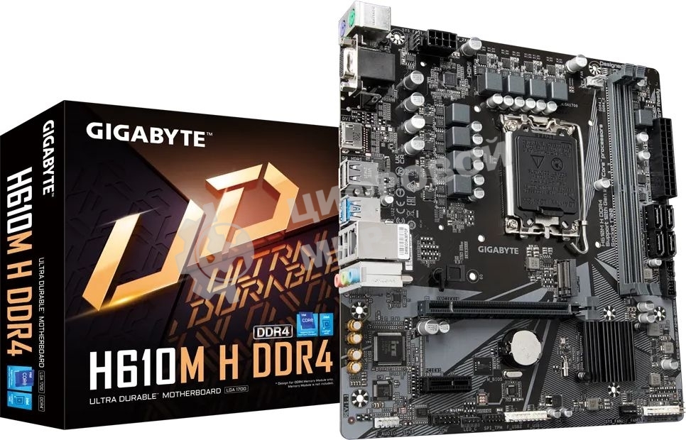 Материнская плата Gigabyte H610M H DDR4 Soc-1700 Intel H610 2xDDR4 mATX AC`97 8ch(7.1) GbLAN+VGA+HDMI