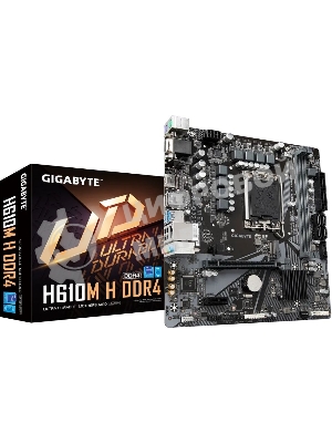 Материнская плата Gigabyte H610M H DDR4 Soc-1700 Intel H610 2xDDR4 mATX AC`97 8ch(7.1) GbLAN+VGA+HDMI