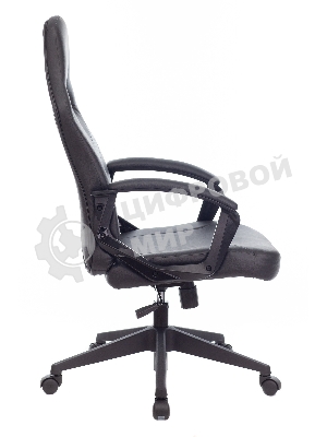 Кресло Zombie DRIVER черный, экокожа, 120 кг, механизм качания