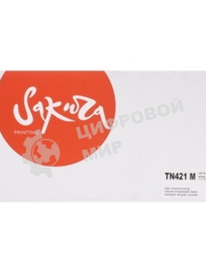 Картридж лазерный Sakura TN421M для Brother HL-8260DCW, DCP-8410, MFC-8690, пурпурный, 1 800к.