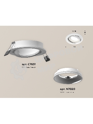Комплект встраиваемого поворотного светильника Ambrella light XC7651001 SWH белый песок MR16 GU5.3 (C7651, N7020)