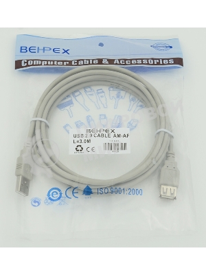 Кабель USB 2.0 Am-Af удлинитель 3м
