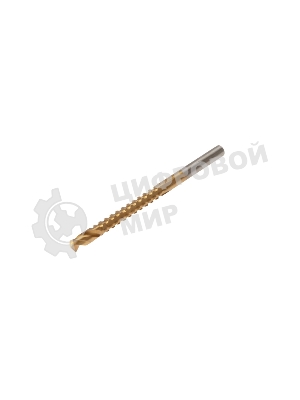 Сверло-фреза по металлу Kranz 4 мм, HSS, ТИТАН, цилиндрический хвостовик (1 шт/уп)