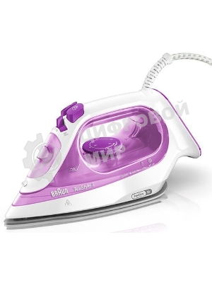 Утюг Braun SI 3030 PU белый/фиолетовый, 2300 Вт, 45 г/мин, 140 г/мин, 270 мл
