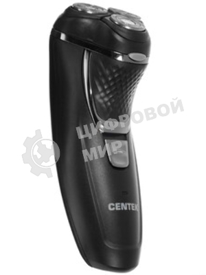 Электробритва Centek CT-2176 черный/хром ротор, 3 плавающие головки, аккумулятор + работа от сети, триммер