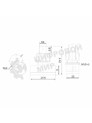 Выключатель-кнопка Rexant 250V 1А (2с) ON-OFF черный (для настольной лампы)