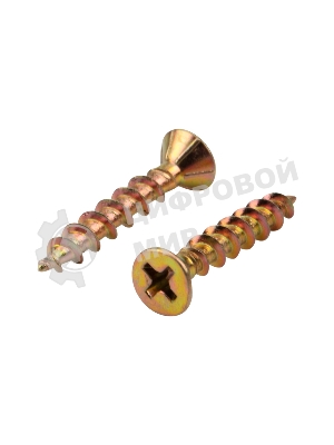 Саморез оконный Kranz острый, 4.1х25, желтый цинк, короб (500 шт./уп.)