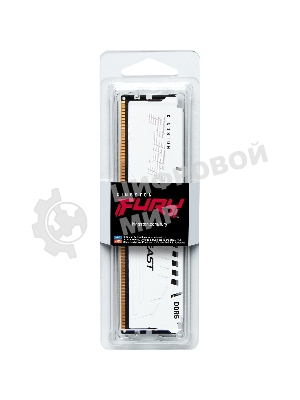 Оперативная память Kingston Fury Beast, DDR5, 32Gb (1x32GB), 5600MHz, CL40, DIMM, радиатор, белый
