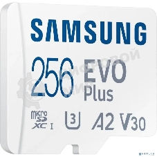 Флеш карта microSDXC 256Gb Samsung EVO Plus Class 10, A2, V30, UHS-I (U3), W 90 МБ/с, R 160 МБ/с, MB-MC256SA/KR адаптер на SD