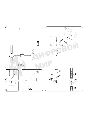 Люстра Ambrella light LH55358/10 BS/CL латунь/прозрачный G9/10 max 30W D550*690