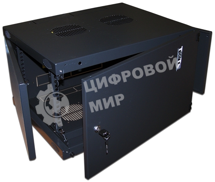 Шкаф настенный Lanmaster TWT-CBWNM-12U-6X6-BK 12U 600x600мм пер.дв.металл несъемные бок.пан. черный