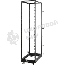 Стойка двухрамная облегченная 42U, с регулируемой глубиной (560-1020 мм), черная