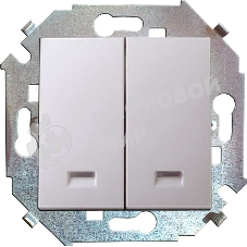 Механизм выключателя 2-кл. СП Simon15 16А IP20 с индик. бел. Simon 1591392-030
