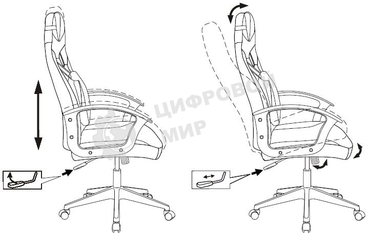 Кресло игровое Zombie DRIVER черный, эко.кожа, с подголов. крестовина пластик