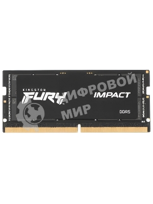 Оперативная память Kingston Fury Impact, DDR5, 16GB (1x16GB), 4800MHz, CL38, SO-DIMM