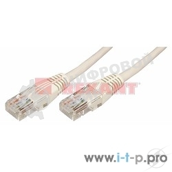 Коммутационный шнур Rexant патч-корд U/UTP RJ45-RJ45, cat.5e, PVC серый, 3м