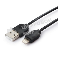 Кабель USB Гарнизон GCC-USB2-AP2-1M AM/Lightning, для iPhone5/6/7, IPod, IPad, 1м, черный, пакет
