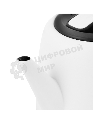 Чайник электрический Kitfort KT-6112 1 л, 1630 Вт, белый/черный (корпус: нержавеющая сталь)
