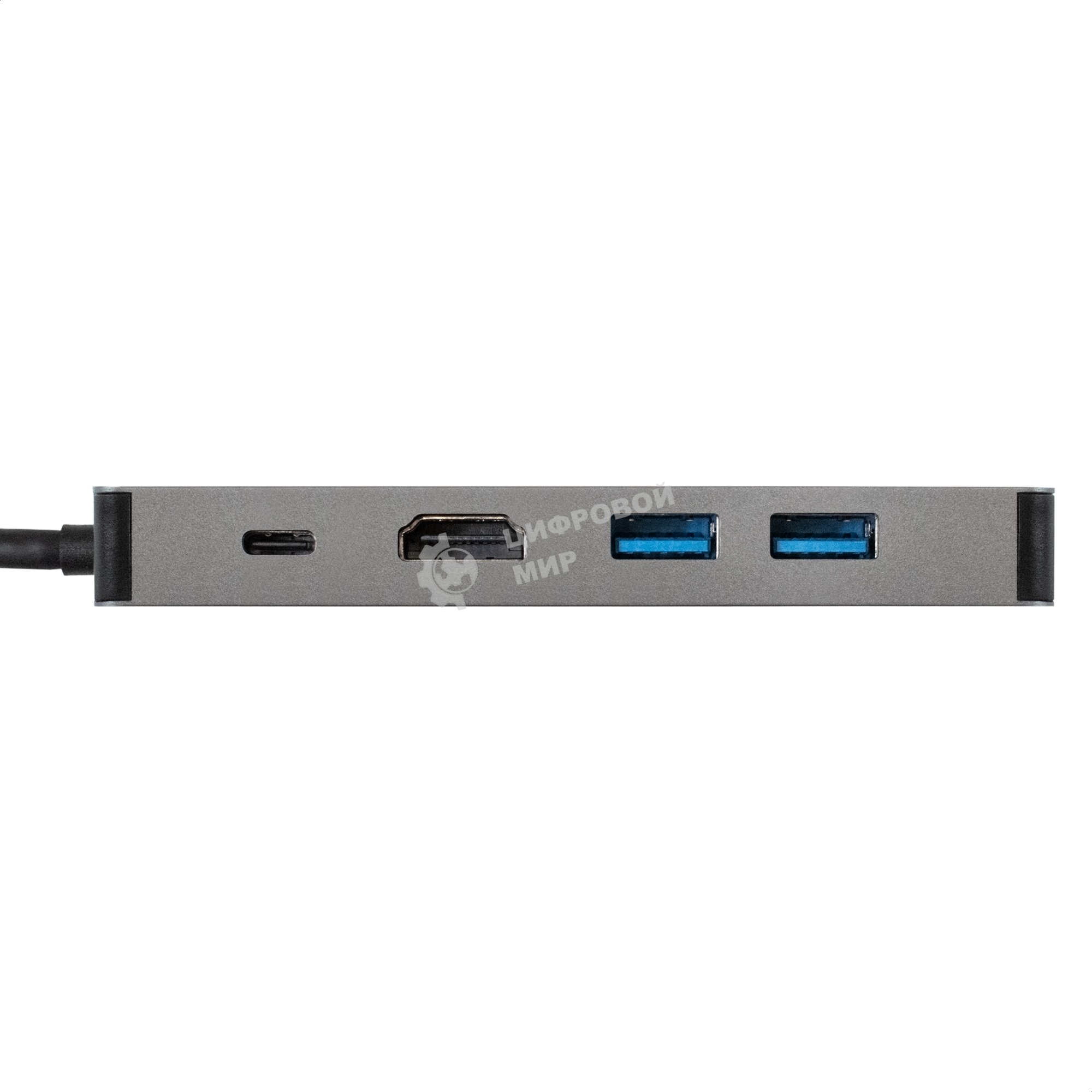 USB-концентратор ExeGate DUB-21C/PD/HL (кабель-адаптер USB Type-C --> 2xUSB3.0 + PD 100W + HDMI 4K@60Hz + Lan RJ45 10/100/1000Mb, Plug&Play, серая)