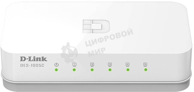 Коммутатор D-Link DES-1005C/B1A, 5-port UTP 10/100Mbps Auto-sensing, Stand-alone, Unmanaged Palm-top Fast Ethernet Switch