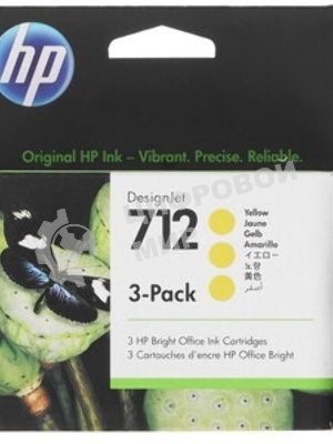 Картридж струйный HP 712 3ED79A желтый x3упак. (29мл) для HP DJ Т230/630