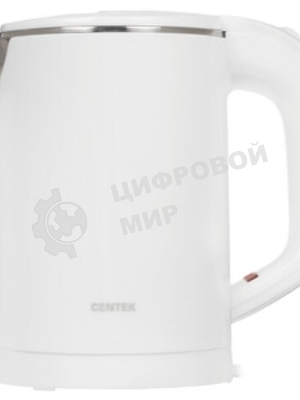 Электрочайник Centek CT-0006 белый, 0.6 л, 1100 Вт, скрытый нагревательный элемент