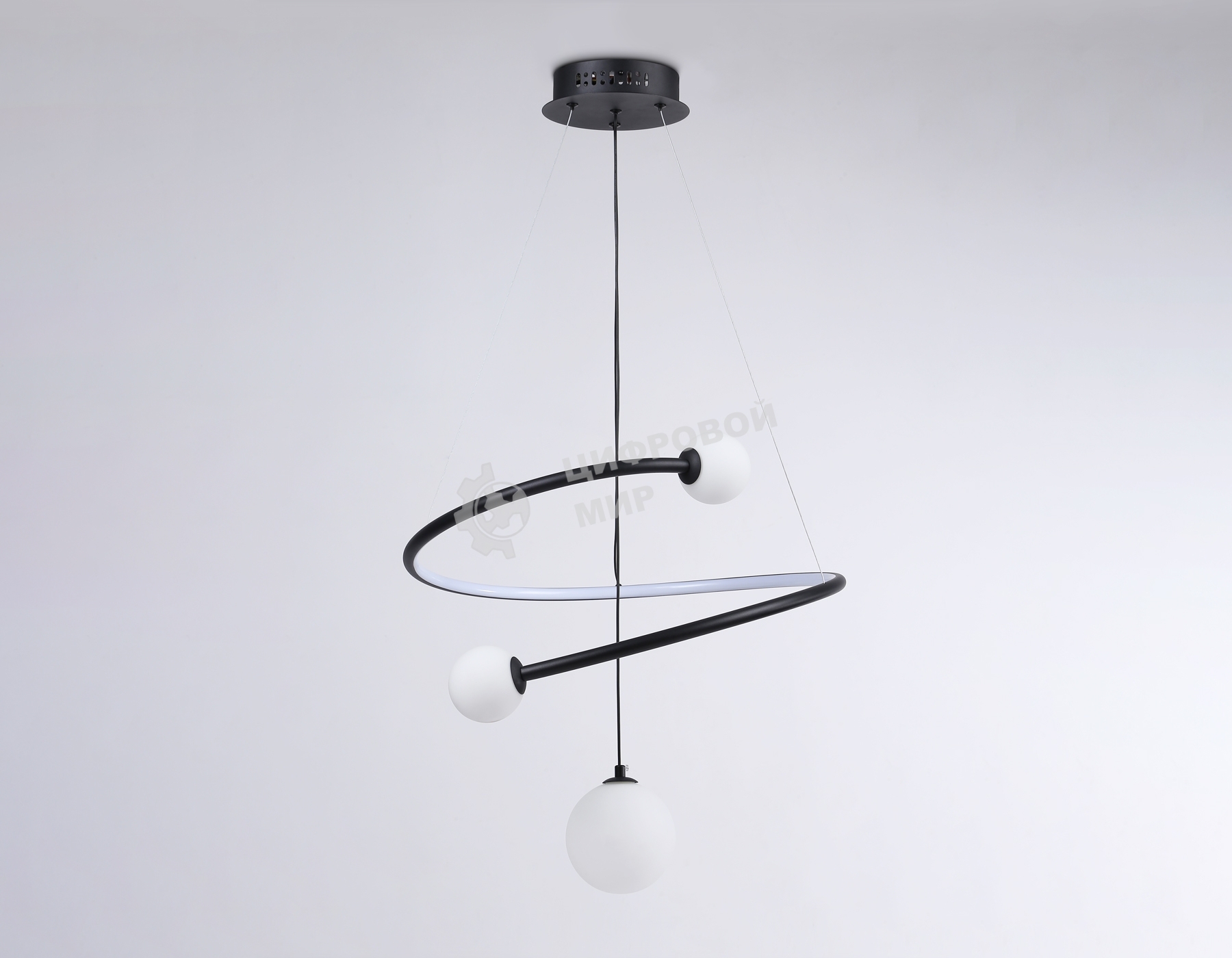 Светильник Ambrella light FL66303 BK черный 39W 3000K-6400K+G9 D500*1200 (ПДУ ИК)