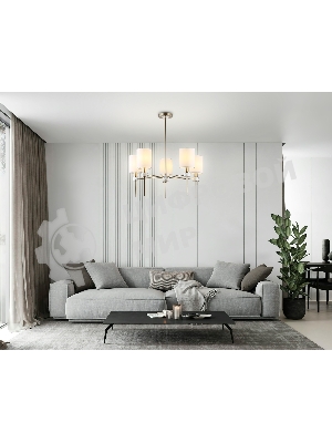 Люстра Ambrella light LH72371/5 DBS/WH темная латунь/белый E14/5 max 40W D680*720