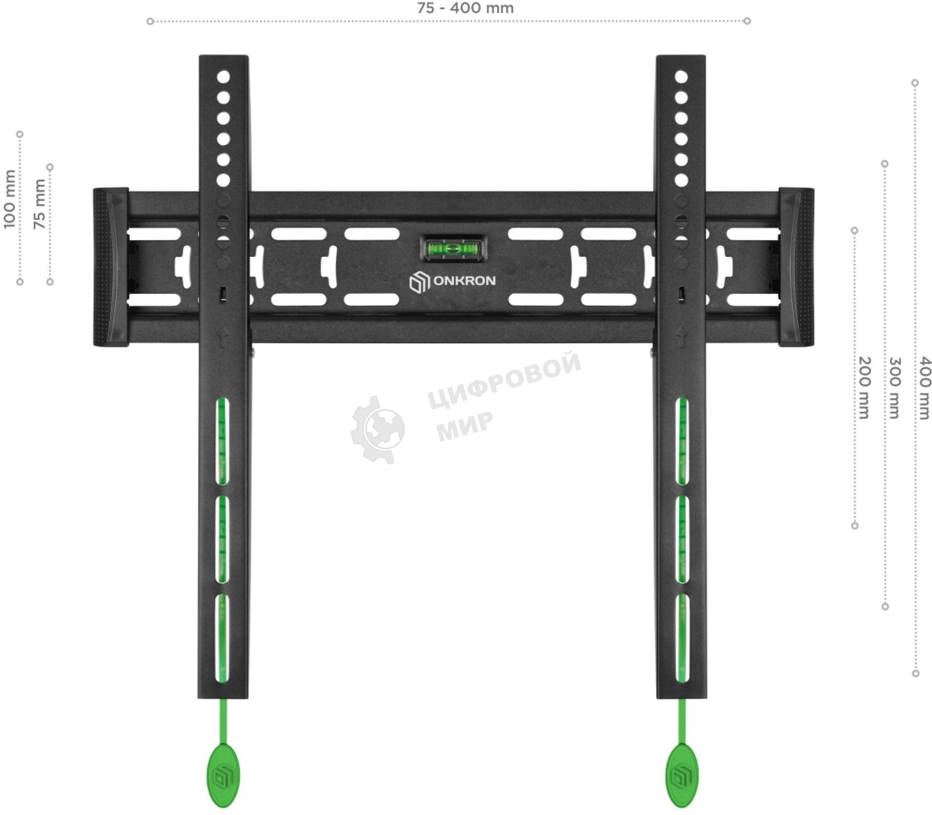 Кронштейн ONKRON FM5/32-55'' макс 400x400 наклон 0º от стены: 29мм макс вес 56,8кг