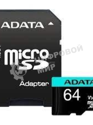 Флеш карта MICROSDXC UHS-I U3 V30S A2 100/75 MB/s 64Gb RETAIL W/1 ADAPTER
