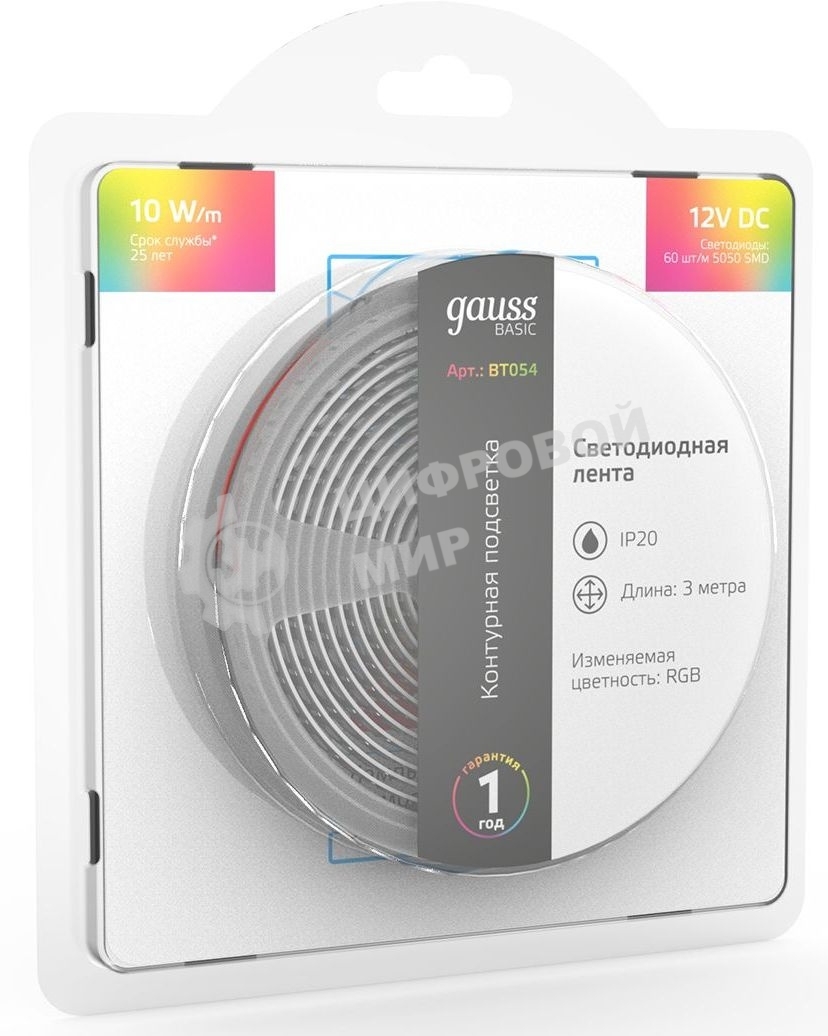 Лента светодиодная Gauss Basic 3м (BT054)