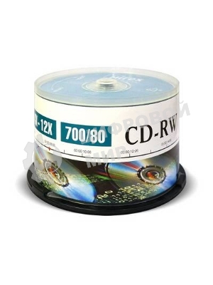 Диск CD-RW Mirex 700 Mb, 12х, Cake Box (50), (50/300)