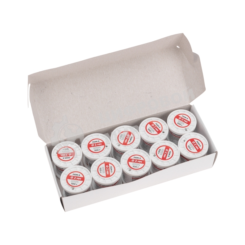 Припой Rexant ПОМ-3, 100г, Ø2мм, (олово 97%, медь 3%), бессвинцовый, ГОСТ 21931-76, катушка